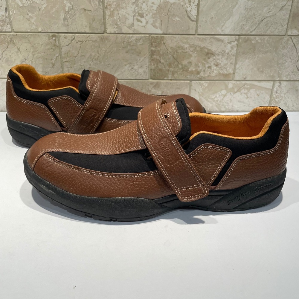Dr. Comfort Douglas 6620 Mens 11.5 W Brown Leather Lycra Orthopedic Shoes